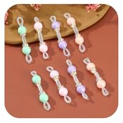 4 Pairs Handmade Fake Nipple Rings,Adjustable Candy Nipple Nooses Ring with 8mm Silicone Multicolor Beads and Barbells,Non-Piercing Faux Nipple Piercing Comfortable Everyday Wear Cute Body Jewelry