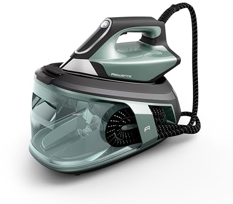 Rowenta Force Pro 500, Centro de planchado, 7,5 Bares, Golpe de vapor de 550 g/minuto, Tecnología Quicksteam, Ahorra energía, 2 modos ECO y MAX, Eucalipto y negro, VR9042F0
