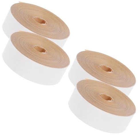 COLLBATH 4 Rotoli Nastro Adesivo per Orlatura Tessuti Bianco Sporco Opaco Autoaderente per Riparazioni Abbigliamento Bordi Paralume Tende e Progetti Cucito senza Cuciture