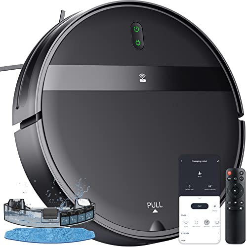 Kilgone Robot Vacuum for Pet Hair, 2-in-1 Vacuum & Mop Combo with Tangle-Free Suction & Smart 3D Avoidance, App/Wi-Fi/Alexa, Ultra-Slim & Quiet, Self-Charging for Hard Floors and Low-Pile Carpet
