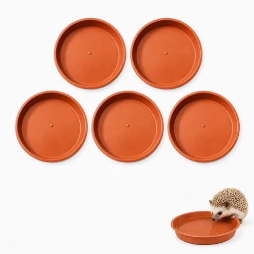 VBK 5 Pcs Hedgehog Feeding Station Bowls, Hedgehog Bowl Set for Food and Water, Low Profile Outdoor Wildlife Water Bowls, Weather Resistant Garden Feeding Station Dishes for Guinea Pig Small Animals