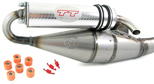 LeoVince TT cromato, impianto di scarico sportivo per Yamaha Aerox 50 / Yamaha Aerox R / Yamaha Aerox Naked / Aerox 4