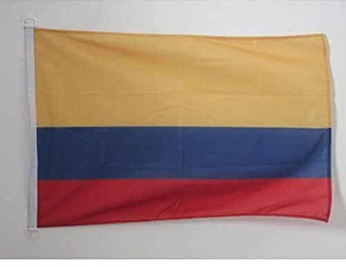 AZ FLAG Pavillon Colombie 150x90 cm Maille Bloquée Anneaux Plastique | Usage extérieur et nautique Pavillon nautique colombien Colombia avec anneaux en plastique polyester maille