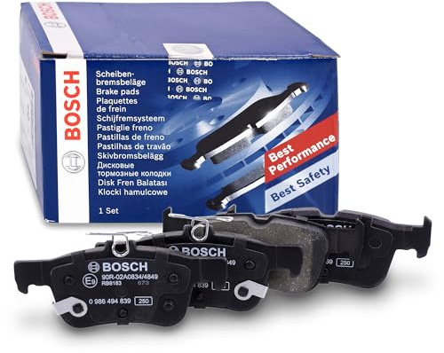 Jeu de 4 plaquettes de frein BOSCH 0 986 494 839 Essieu arrière avec indicateur d'usure