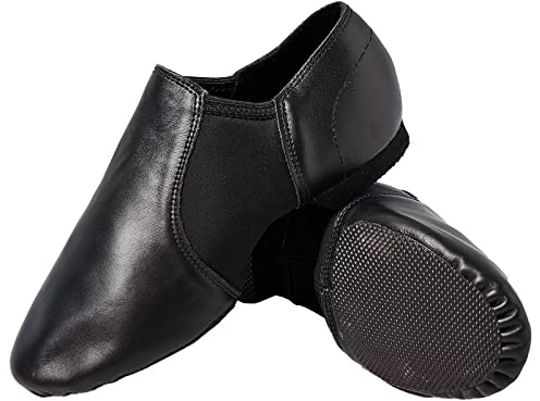 s.lemon Läder Jazz Skor Delad Sula Slip-On Jazzskor Barn Dam Svart 36