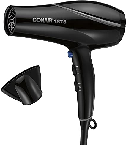 Conair Hair Dryer​ with Concentrator Attachment, Ceramic Technology, Black