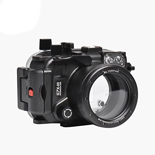 Sea frogs Underwater Camera Housing Compatible with Canon G7X-III IPX8 40 m / 130 ft Maximum Diving Depth Waterproof Camera Housing for Diving, Surfing, Rowing, Skiing