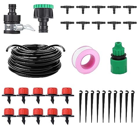 Bewässerung Kit, Bewässerungssystem Garten, Micro Drip Bewässerung Kit, Tropfbewässerung Garten, Micro Automatische Gewächshaus Sprinkler, Zur Pflanzen-Tropfbewässerung, 35Er-Set