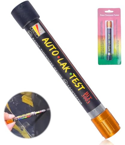 Funmo Medidor de espesor de pintura, medidor de espesor de profundidad, medidor de espesor de pintura impermeable tipo bolígrafo con punta magnética para automóviles