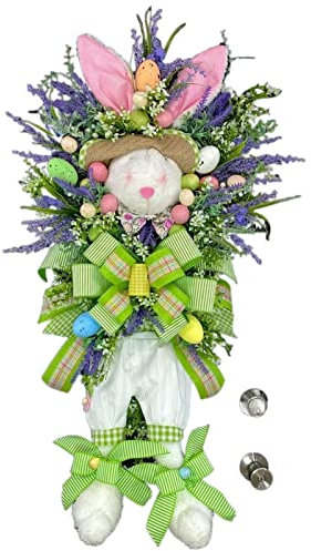 Ghirlanda di coniglio pasquale, decorazione per la casa primaverile, ghirlanda per porta pasquale, ghirlanda pasquale a forma di coniglio, ghirlanda decorativa primaverile, con coniglietto pasquale