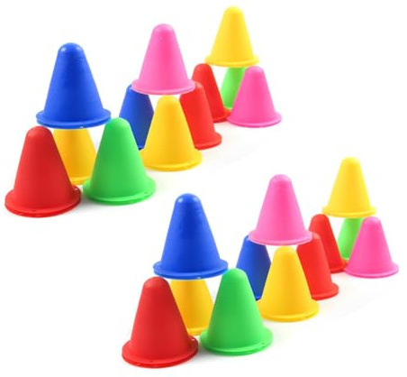Semazz Conos de Entrenamiento Fútbol de Colores,60 PCS Barrera de Plástico de Fútbol Conos De Agilidad Cono De Entrenamiento De FúTbol Training para Patinaje de Slalom