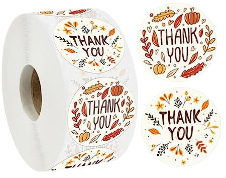 VILLCASE 500 Stück Dankeschön-verpackungsbeutel Mailer Etiketten Siegel Kränker Aufkleber Grußkarte Für Thanksgiving Weihnachten Geburtstag