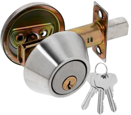 IWOWHERO Locking Auxiliary Dead Bolt Locks for Interior Doors Heavy Duty Cylinder Locks Secure Entry for Thick Doors