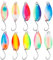 WIYETY Spinner Blinker Set: 10 Stück UV-aktive und Selbstleuchtende 2,5g Angelköder, Metall Fischköder Mit Lebensechtem Schwimmverhalten, Für Süß- und Salzwasser (2,8 cm)
