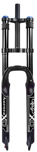 LYYCX AuroraXQ Mountainbike Federgabel 26/27.5/29 für MTB DH Luft Doppelschulter Downhill Stoßdämpfer Gerades Rohr Fahrrad Gabel mit Rebound Justieren und Verriegeln(Black,26 Zoll)