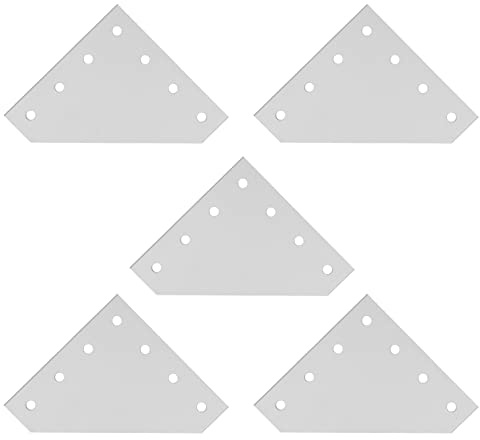 5Pcs Piastra di Giunzione Rinforzata in Alluminio Bianco Argentato 7 Fori - Resistente alla Corrosione, Forte e Versatile per Mobili e Strutture Fai - - Te (4040L)