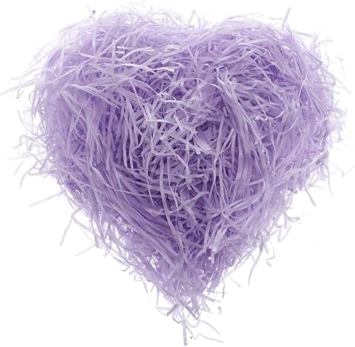 200g Shredded Tissue Paper, Raffia Shredded Paper for Gift Boxes, Hampers Packaging, Tissue paper Ideal Hamper Stuffing Filling Suitable for All Occasions (Purple)