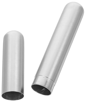 TEHAUX Boite A Cigare en Acier Inoxydable Argenté Léger et Hermétique, Étui Cylindrique Portable pour Homme, pour Voyage et Affaires