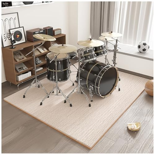 Aeovot Drum Teppich - Schalldicht/rutschfest/ - Schlagzeugteppich, 6mm Indoor Schallschutz Akustik Teppich für Bassdrum-Snare und Andere Instrumente