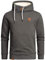 Amaci&Sons Herren Basic Kapuzenpullover Sweatjacke Pullover Plüsch Hoodie Sweatshirt 4054 Dunkelgrau XXL