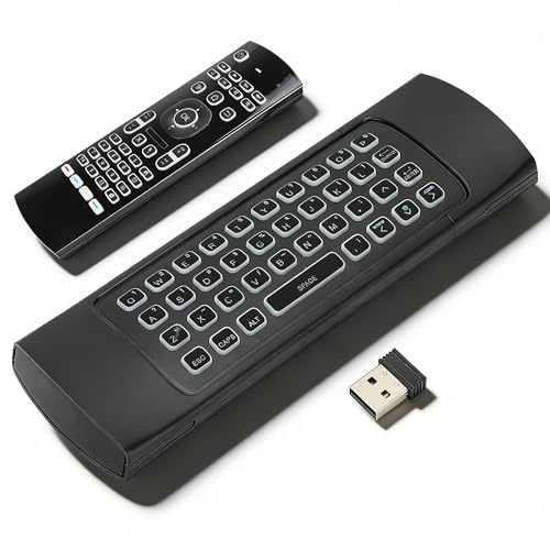 Sxhlseller Air Mouse, Tastiera Completa con Retroilluminazione Wireless 2.4G, Telecomando Smart TV, Maniglia di Gioco con Rilevamento del Movimento, per PC Portatile Android TV Box HTPC