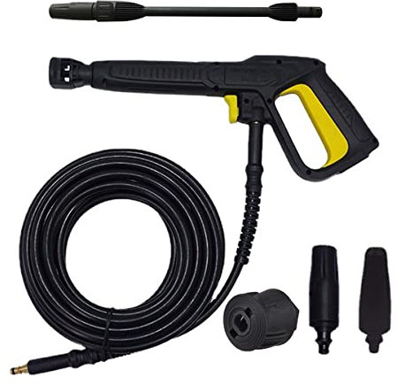 AIM Tools Pistola Grilletto a Connessione Rapida Spruzzo Kit Lancia Compatibile con Idropulitrici Karcher, con Adattatore Quick Connect e 5m Tubo di Lavaggio con Raccordi Rapidi in Ottone