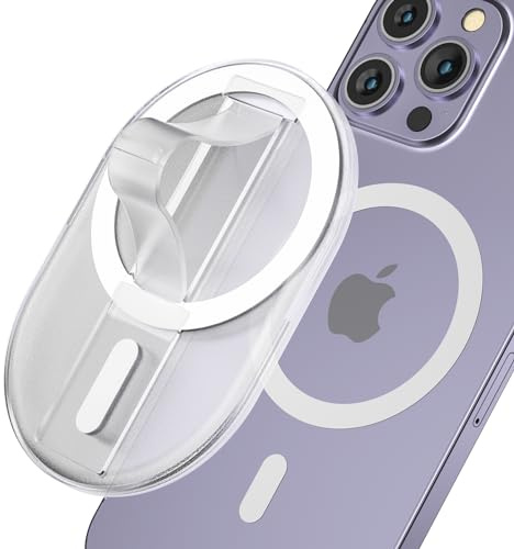 Magnetic Finger Phone Grip for MagSafe Stand, Phone Grip Strap Holder,Clear