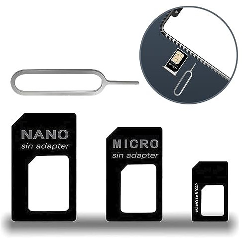 Adaptador 4 en 1 para tarjetas Nano SIM, adaptador de tarjeta SIM, con carpeta de tarjeta SIM y aguja, material de PC, aplicable a dispositivos inteligentes móviles, reemplazo de la tarjeta del
