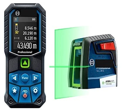 Instrumento de medición de topografía Telémetro láser de GLM50-23G, 50M, láser electrónico de línea verde, 2 en 1, cinta métrica Digital for exteriores, herramientas de instrumentos láser ( Color : GL