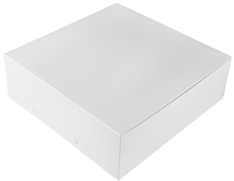 BrandNewCake® Scatole per Torte - 30x30x10 cm - Confezione da 50 Scatole in Cartone Bianche - Ideali per Trasporto e Conservazione Torte