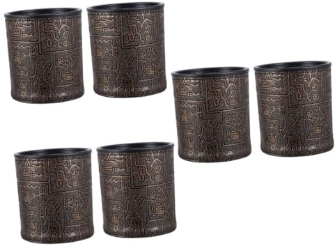 Alasum 6st Läder Tärningskoppar i Egyptisk Stil Vintage Tärningsbehållare För Fest Och Spel Bar Tillbehör Och Kompakta Perfekta För Brädspel Och Inomhusunderhållning