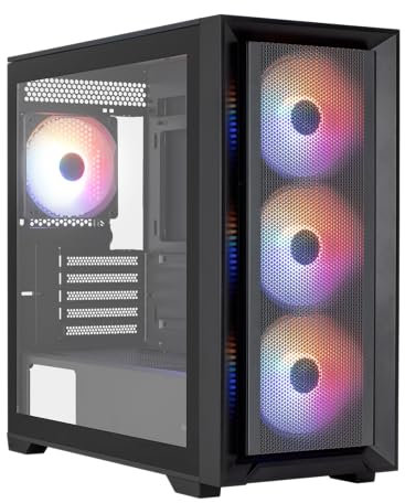 Aerocool Tern Mini, Caja PC Micro ATX, 4X Ventiladores FRGB 120mm, Ventana Completa Vidrio Templado, Frontal Mesh, Soporte Refrigeración Líquida 360mm, Filtros Antipolvo Magnéticos, 2X USB 3.0, Negro