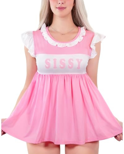 LittleForBig Bodysuit en Soie Kawaii Grenouillère Onesie Pyjama - Bodysuit Bébé Sissy Grenouillère, Rose, XL