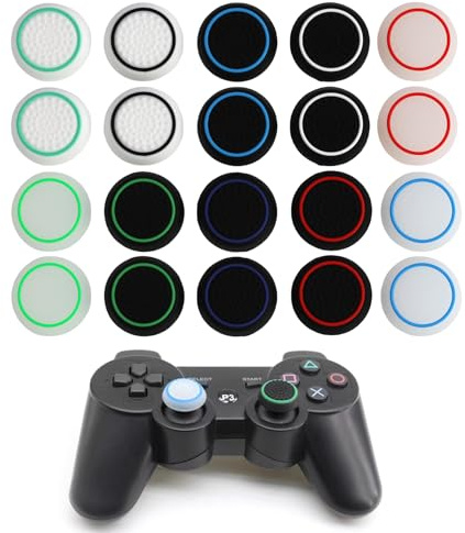 Lot de 20 capuchons de manettes en silicone pour une meilleure prise en main, compatibles avec les manettes PS5, PS4, PS3, Xbox Series X/S, Xbox 360, Xbox Elite et Switch Pro - Capuchons de protection