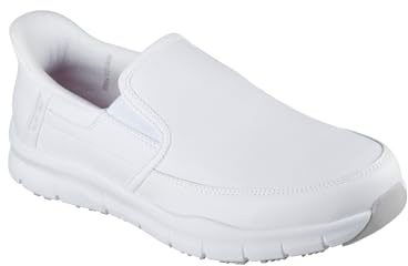 Skechers Hombre Nampa Broxtin Slip-In ENTRENADOR, White Leather/Synthetic, 41 EU