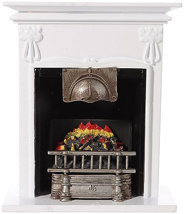1/12 Maison de Poupée Cheminée Miniature Modèle Réaliste pour Maison de Poupée Salon