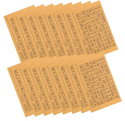 POPETPOP 20 hojas pegatinas numeradas para Hucha Euro Etiquetas Marcapáginas para caja de ahorros Pegatinas DIY para objetivos financieros y control de ahorros