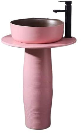 Lavabo Para Lavandería Lavabo de pedestal lujo ligero for exteriores, columna cerámica, lavabo pie, integrado for jardín, piscina, balcón Lavabos Exteriores Independientes