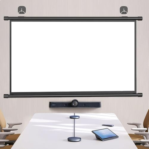 HOUKOIKBUG HD Projector Screen 30 40 50 60 72 Wall Mounted Projection Screen, Manual Roll Up Movie Screen For Projectors Outdoor Indoor(4:3,30in)
