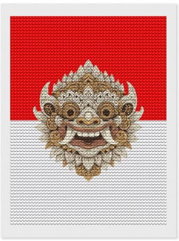 Barong Bali Indonesian Flag Adults Diamond 5D Painting Kit DIY Art Craft Round Drill Wall Home Decor