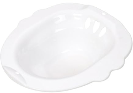 Ysyqkn Sitz Bath Universal Toilet Basin Reusable PP Thickened Rounded Edge Non-Slip Practical Drain Suitable for Women Men, White