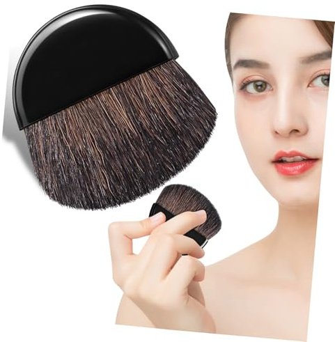Homoyoyo Brocha de Maquillaje Portátil para Mujeres Diseño Compacto, Tacto Agradable y Multifuncional, Adecuado para Uso al Aire Libre y Fiestas, Cerdas de Nylon y Mango de Plástico