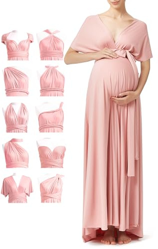 72styles Robes de maternité pour fête prénatale – Infinity Wrap Elegant Maxi Grande taille pour invitée de mariage, robe formelle, séance photo