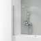 Schulte parete per vasca da bagno l.80 x a.140 cm, aspetto cromato, vetro sopravasca da bagno, montaggio sinistra destra, anta girevole 180° contro la parete, vetro di sicurezza 5 mm trasparente