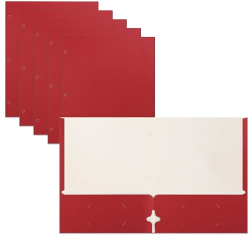 Better Office Products Two Pocket Portfolio Folders, 50-Pack, RED, Letter Size Paper Folders, 50 Pieces, Red