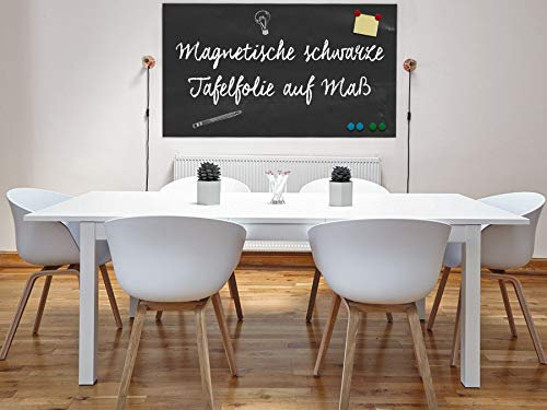 KaRoFoilFIX Klebefolie Tafel Selbstklebefolie Magnettafel - Ferrofolie selbstklebend 50x30cm -Flexibler Haftgrund für Magnete + 10 Magnete Magnetfolie selbstklebend schwarz