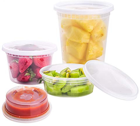TashiBox [8 oz,16oz,32oz,48Sets,16Sets each size Plastic food storage containers with lids airtight,BPA Free,Microwave/Dishwasher/Freezer Safe