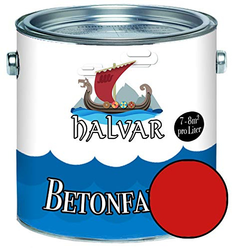 Halvar Vernice per calcestruzzo/rivestimento per pavimenti, colore rosso opaco RAL 3000-3031, colore per facciate (10 l, RAL 3000 rosso fuoco)
