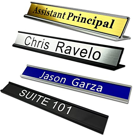 Personalized Name Plate With Wall Or Desk Holder Customized Engraving Sign 1x8