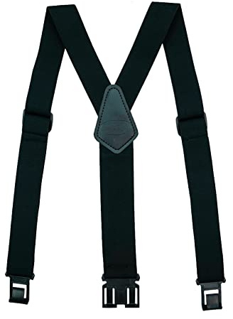 MELOTOUGH Belt Clip Suspenders for Men's Elastic Hook End Plastic Clip Suspenders Non Metal Airport Friendly,Black
